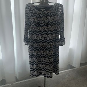 Black and white lace dress